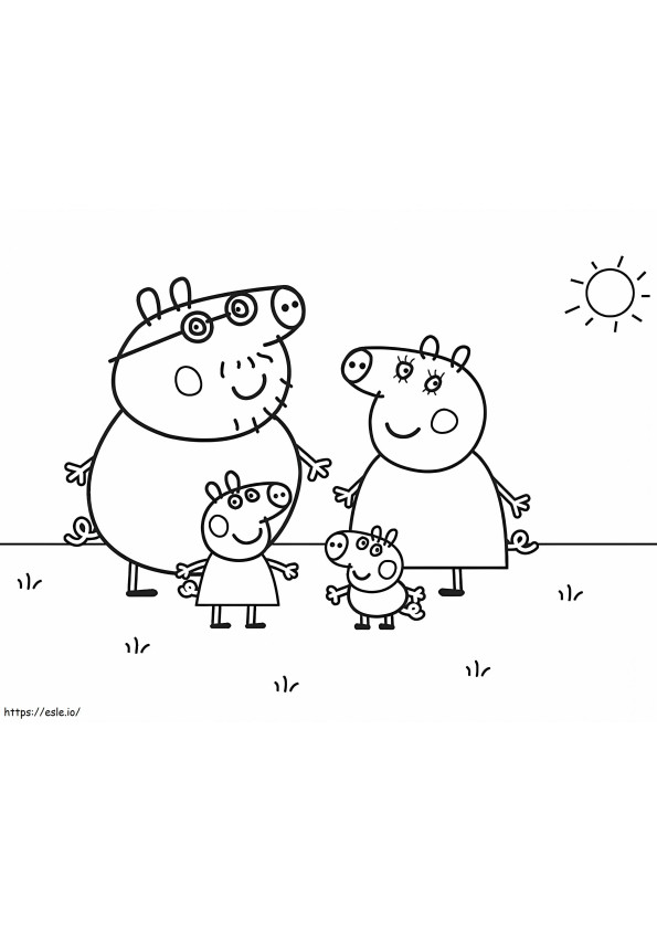 Coloriage Page de coloriage de la famille Peppa Pigs à imprimer dessin