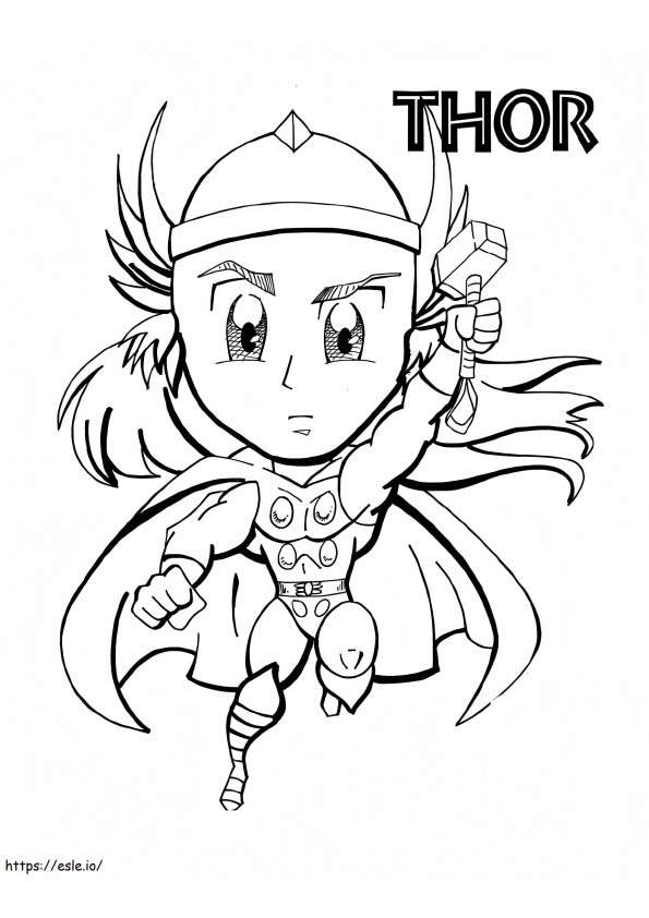 Little Thor coloring page