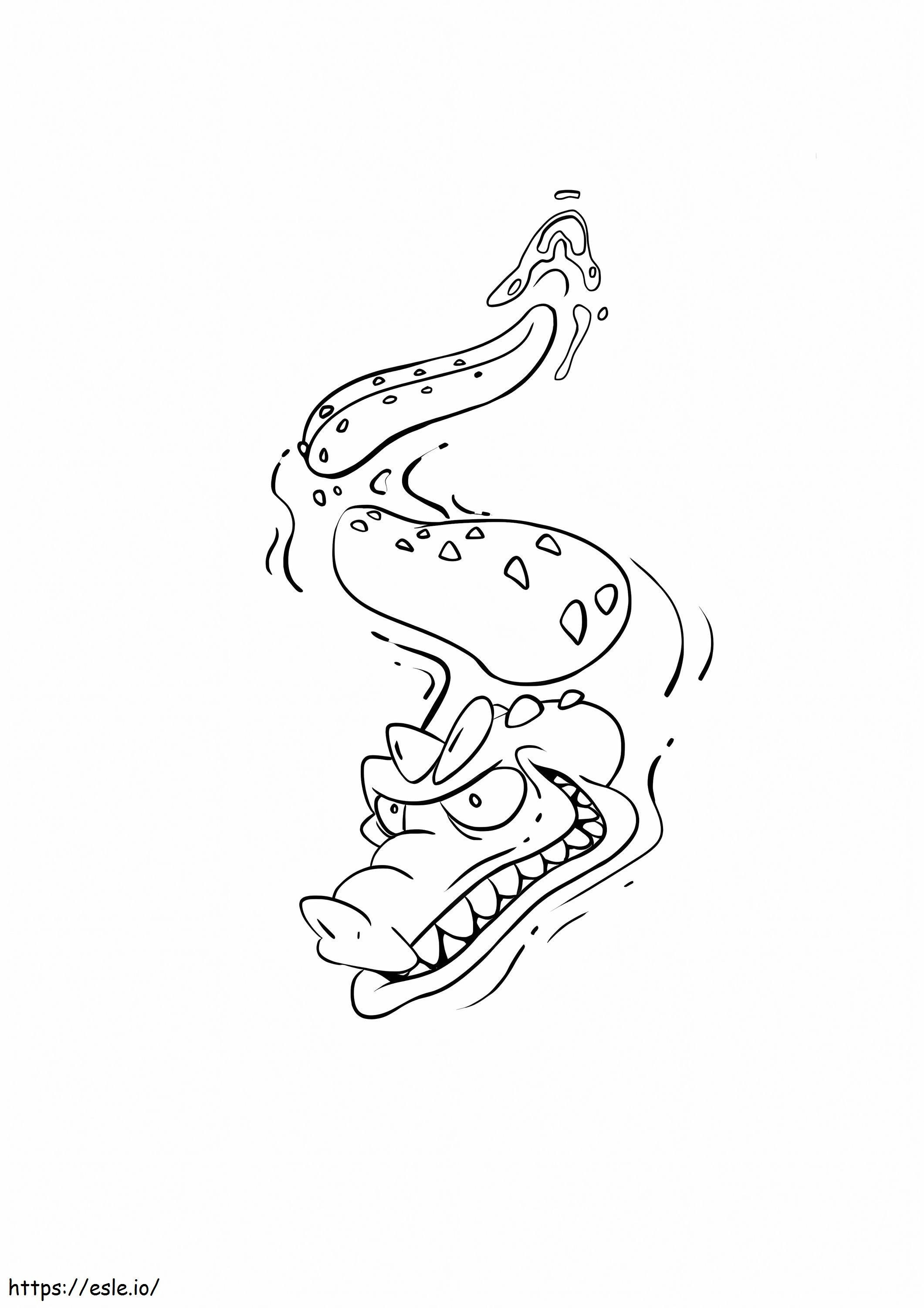 Coloriage Crocodile effrayé nageant à imprimer dessin