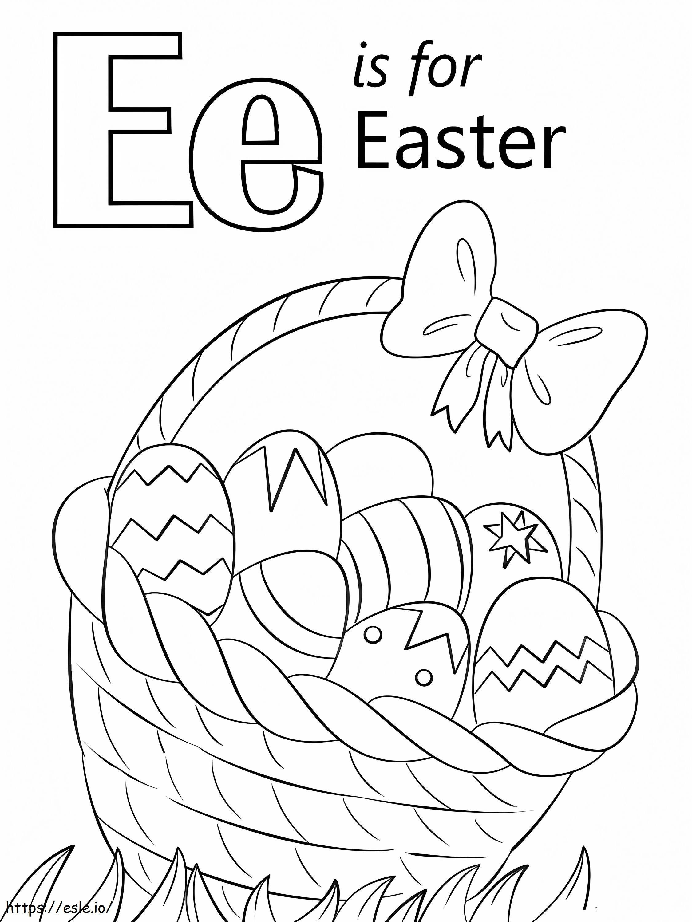 Coloriage Lettre de Pâques E à imprimer dessin