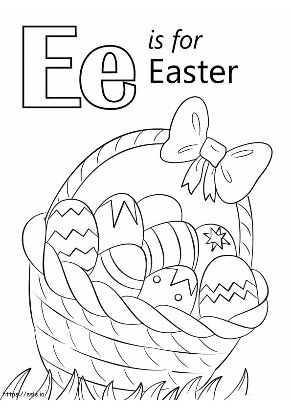 Coloriage Lettre de Pâques E à imprimer dessin