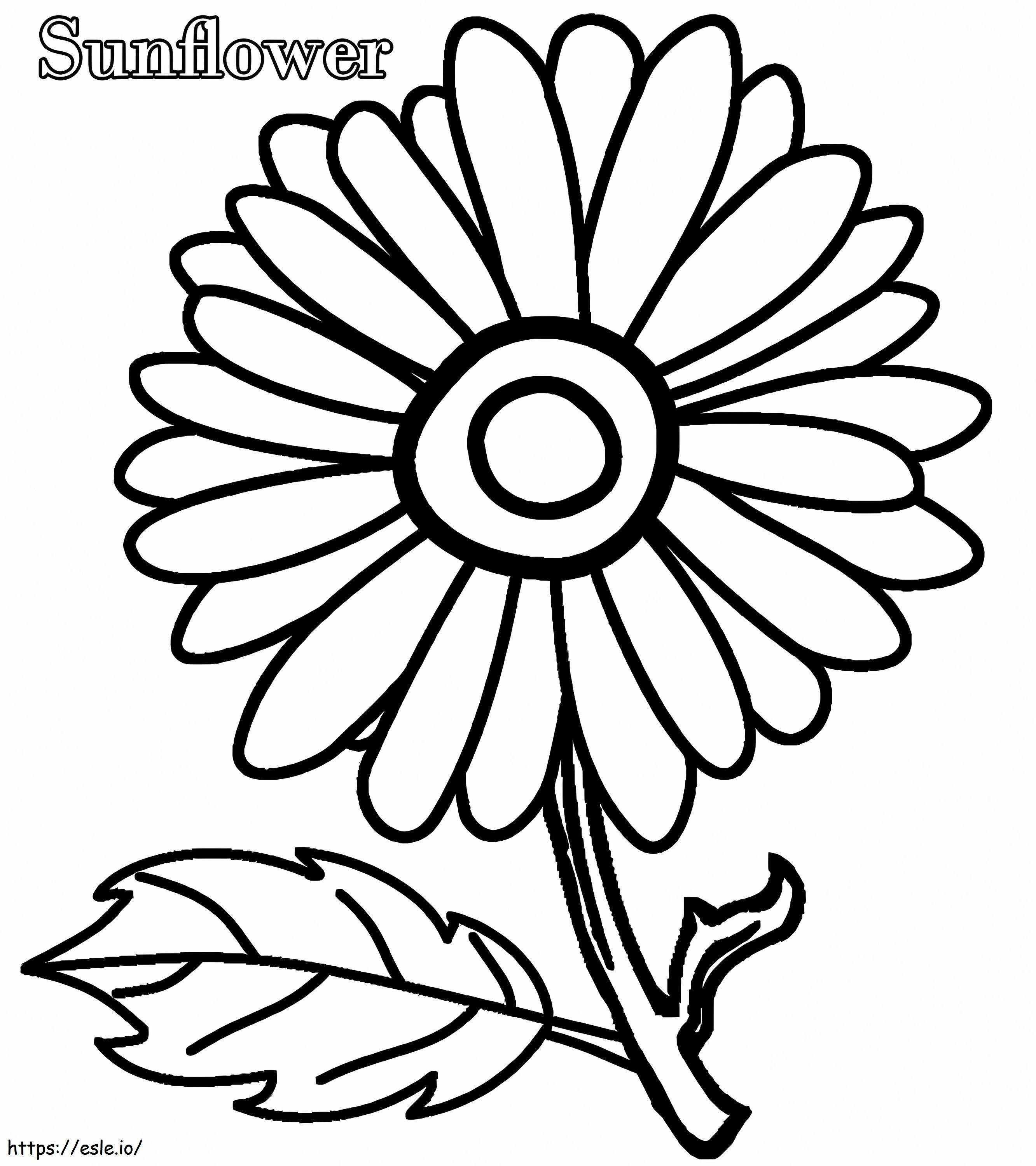 Simple Sunflower coloring page