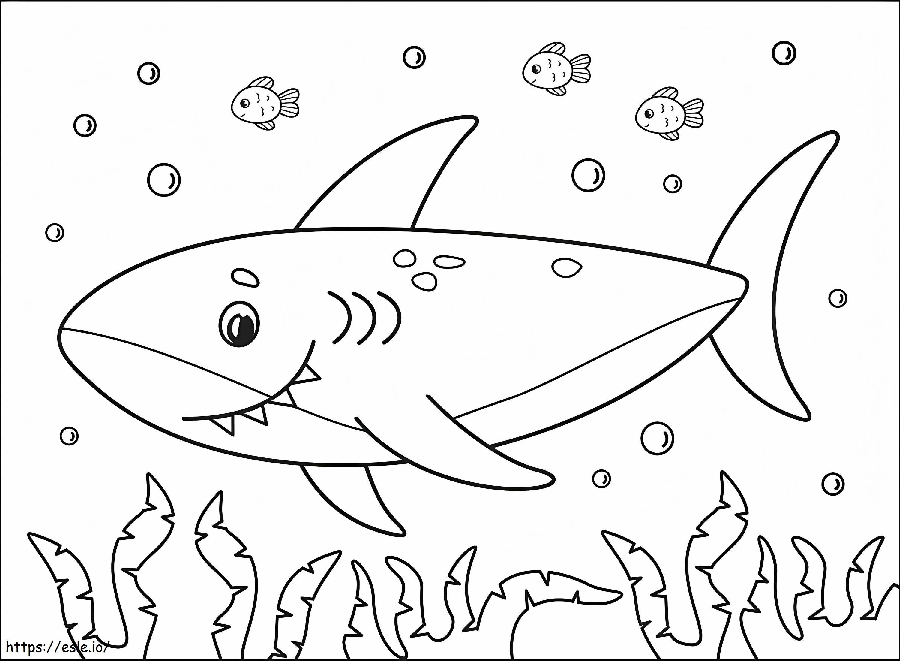 Schattige haai kleurplaat kleurplaat