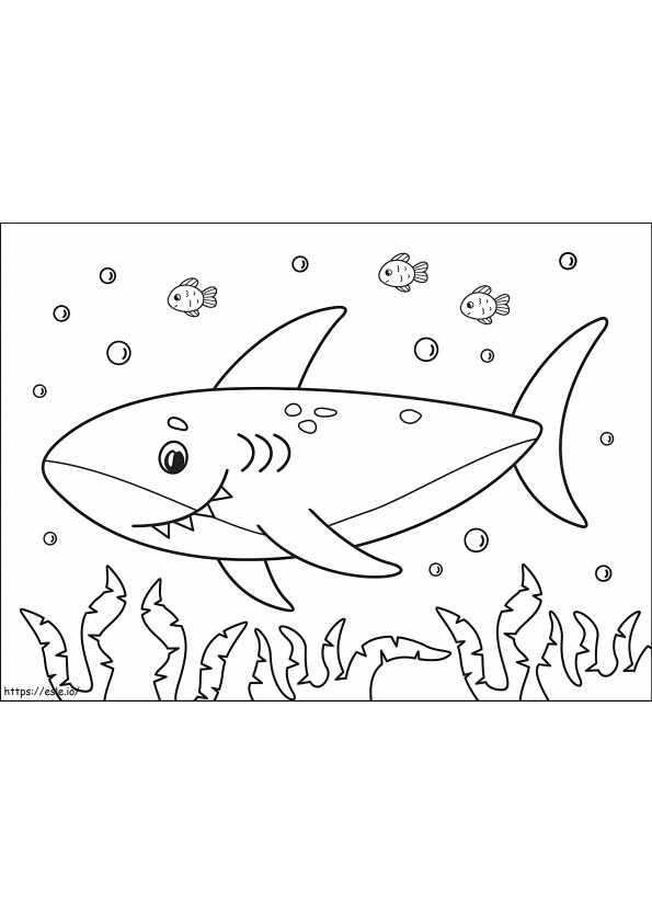 Coloriage Adorable requin à imprimer dessin