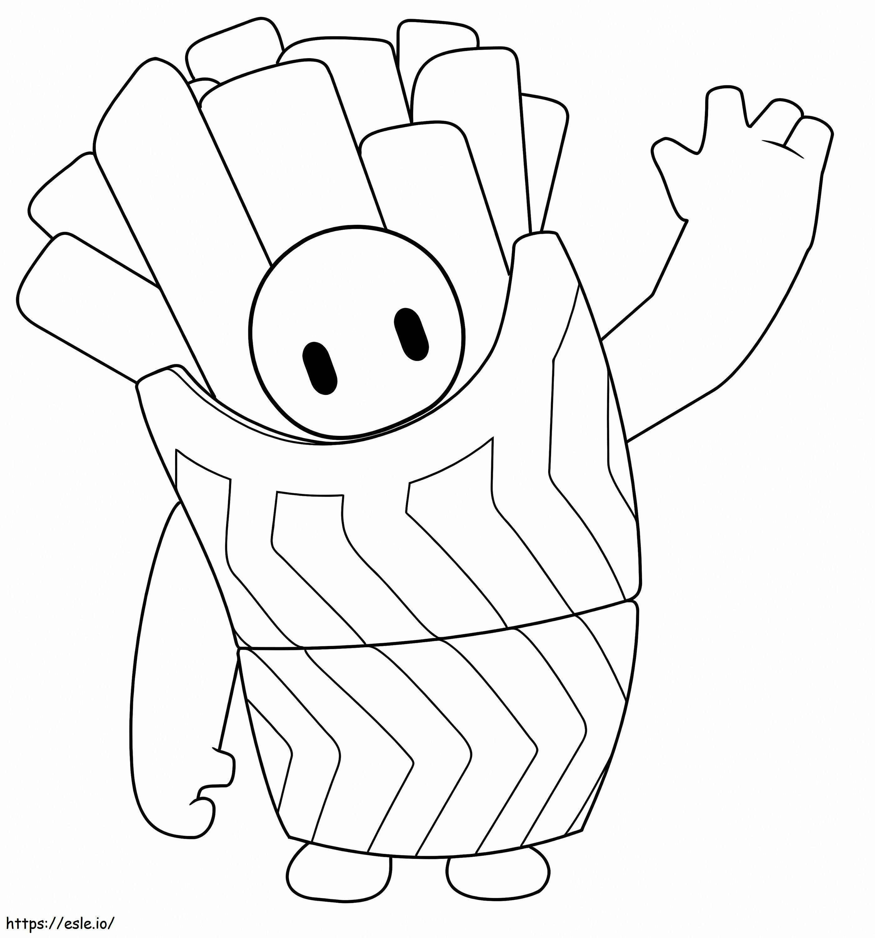French Fries Skin Fall Guys coloring page