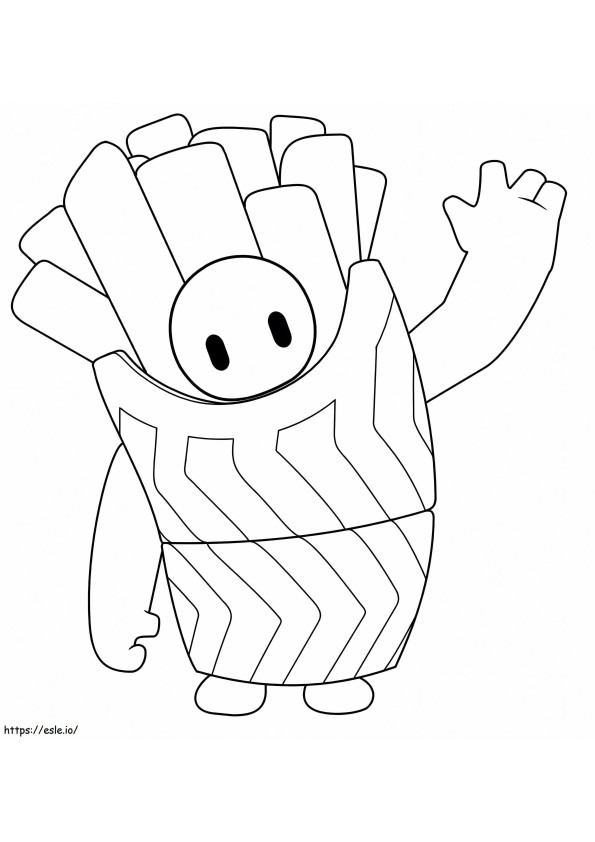 French Fries Skin Fall Guys coloring page
