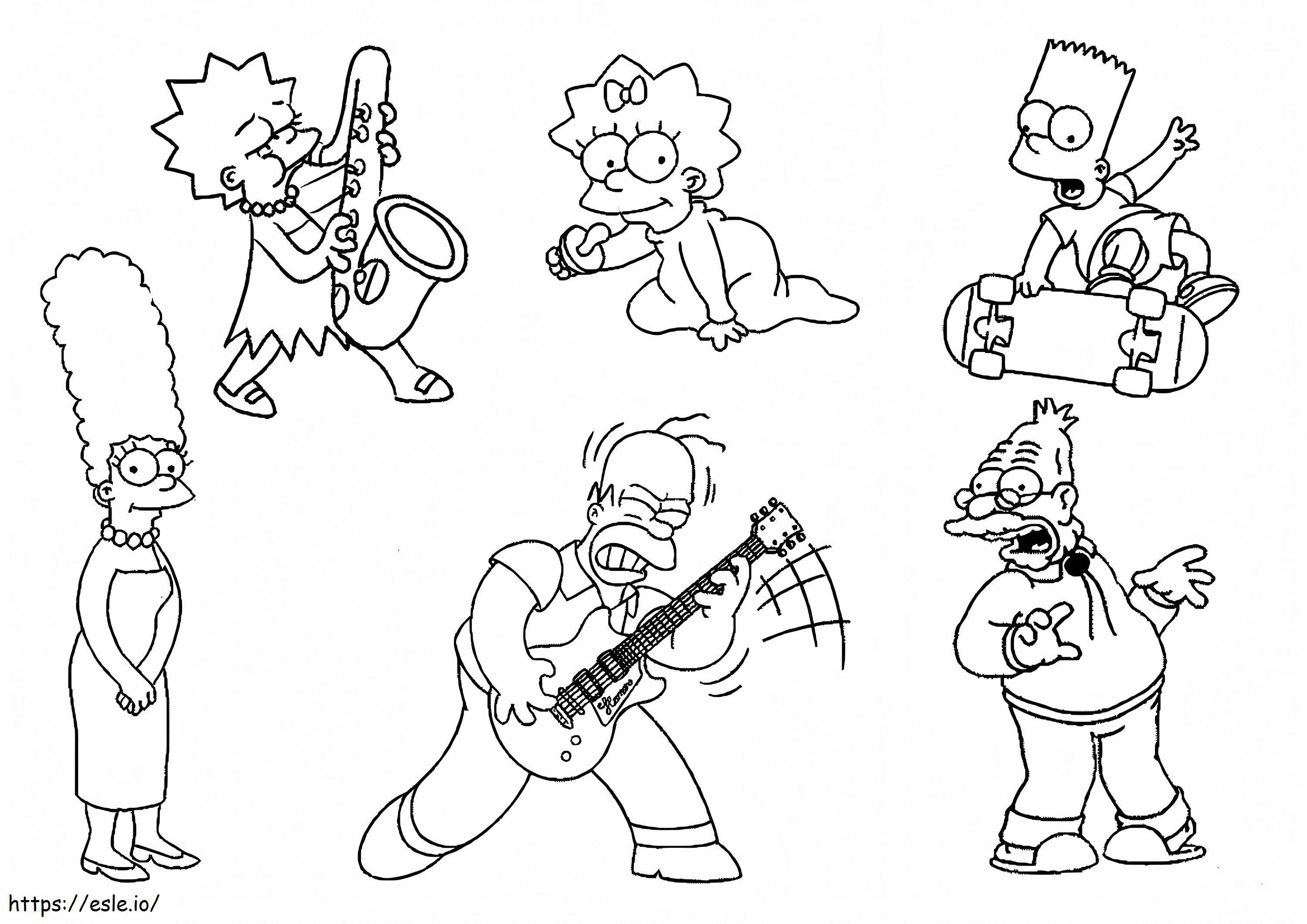 Homer Simpson And Family coloring page
