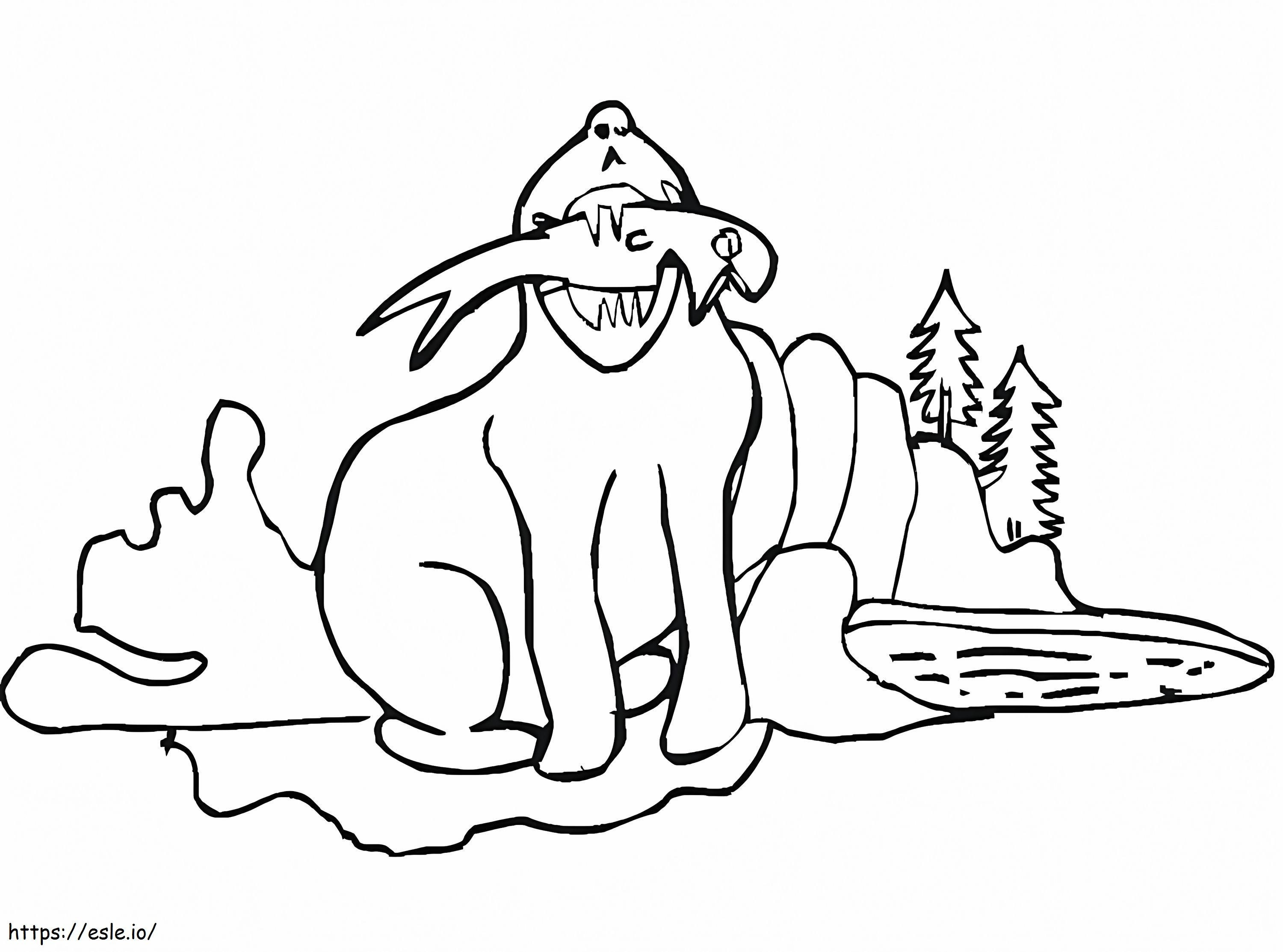 Seal Catching Fish coloring page