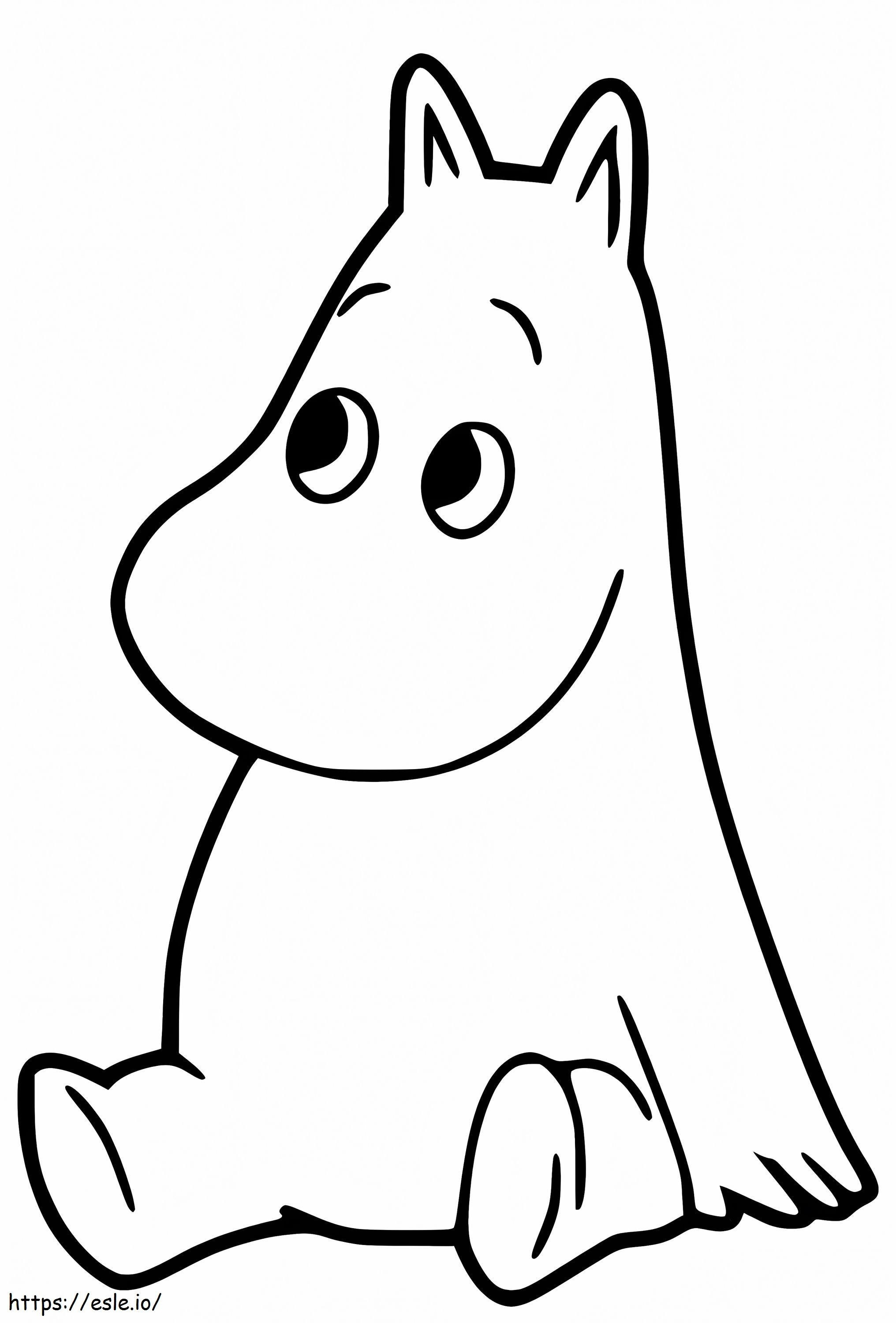 Moomintroll yang menggemaskan Gambar Mewarnai