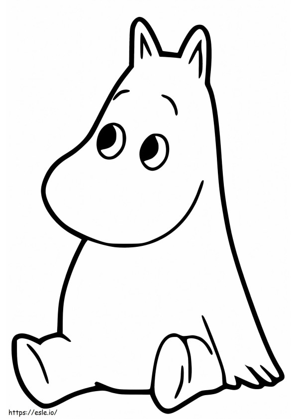Adorable Moomintroll coloring page