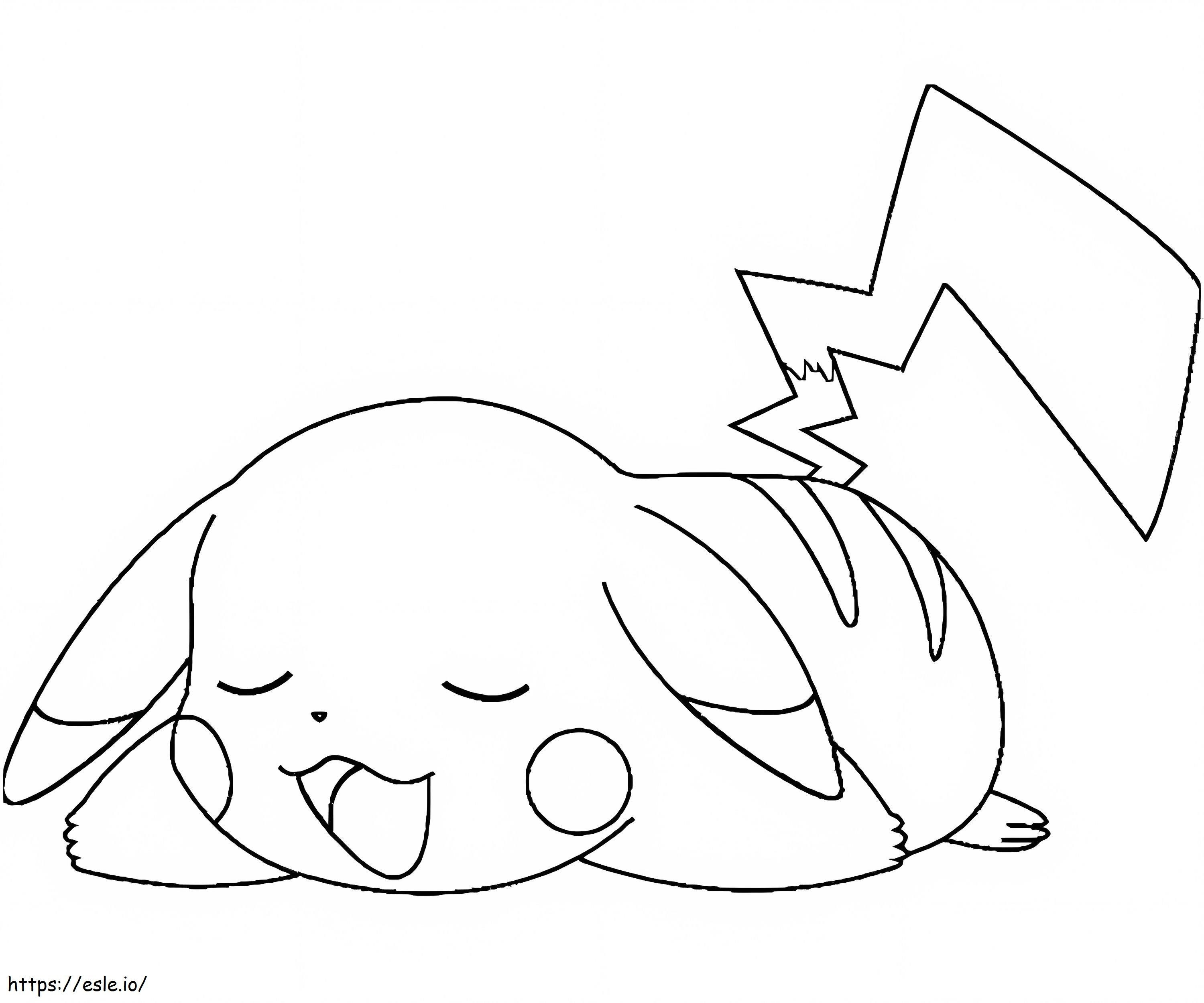Pikachu Lucu Sedang Tidur Gambar Mewarnai