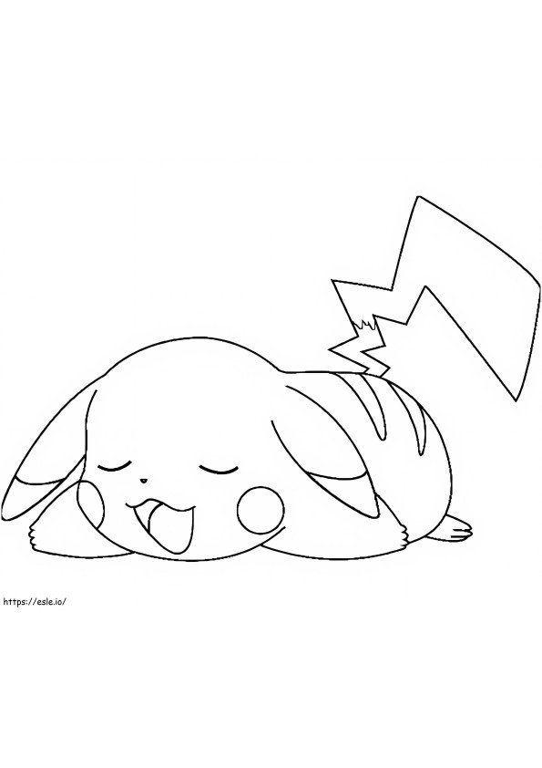 Coloriage Pikachu mignon qui dort à imprimer dessin