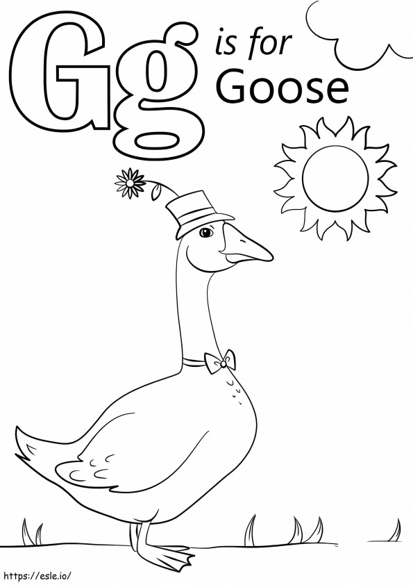 Goose Letter G coloring page