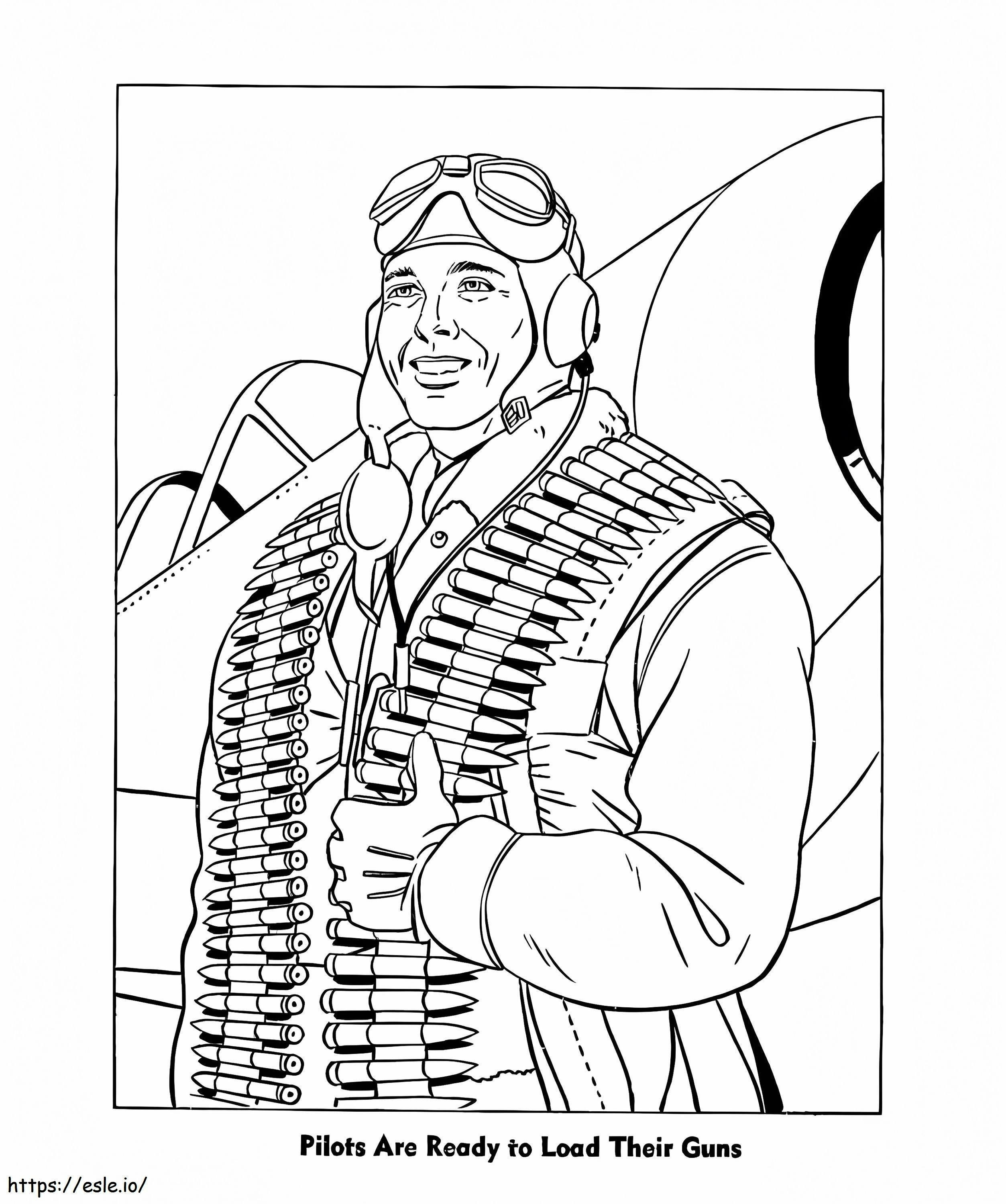 Army Pilot coloring page