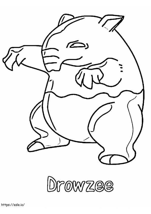 Pokemon Drowzee di prima generazione da colorare