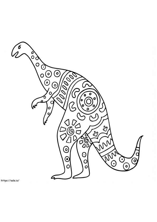 Coloriage Plateosaure Alebrije à imprimer dessin