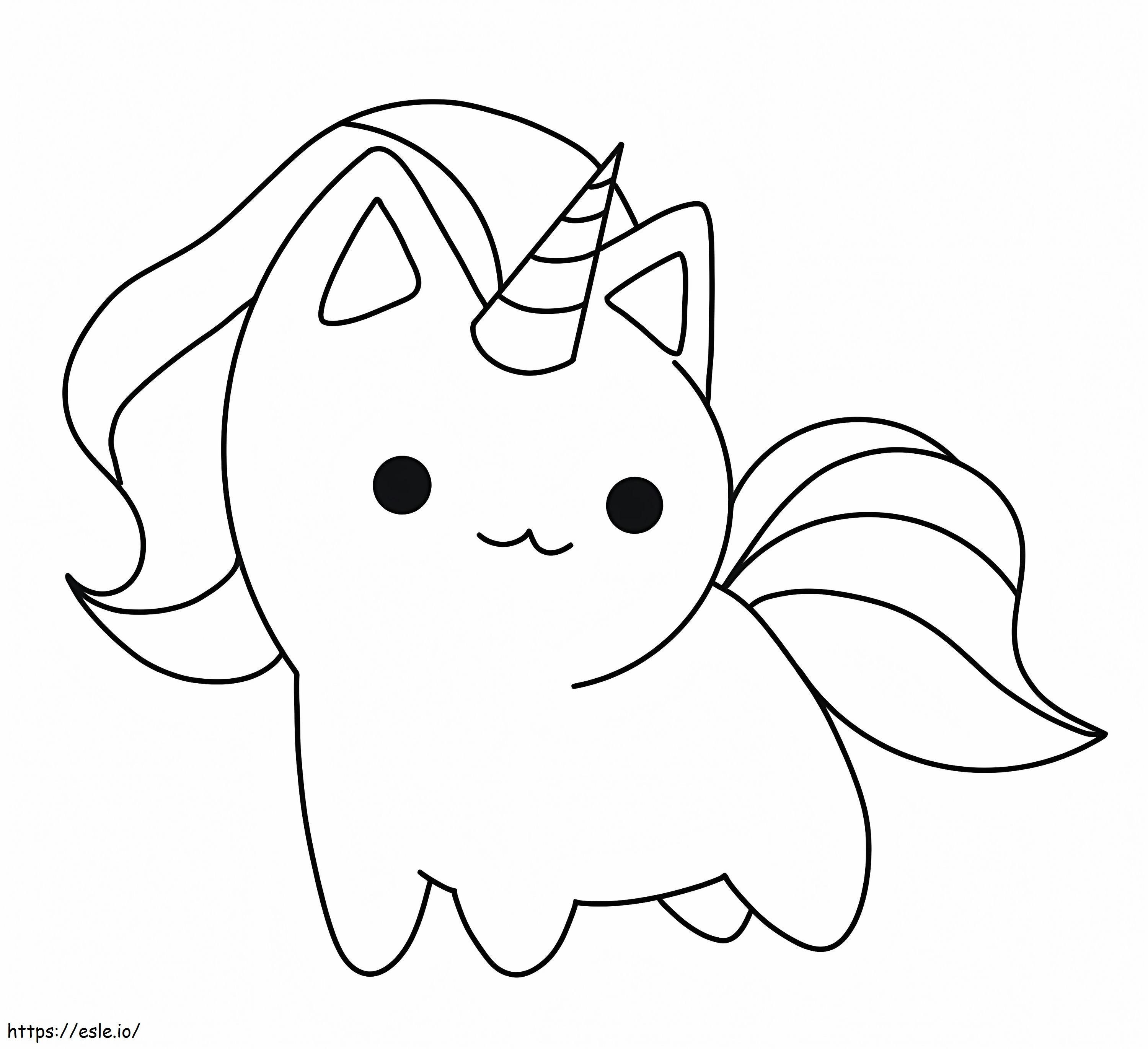 Pisica Unicorn de imprimat gratuit de colorat