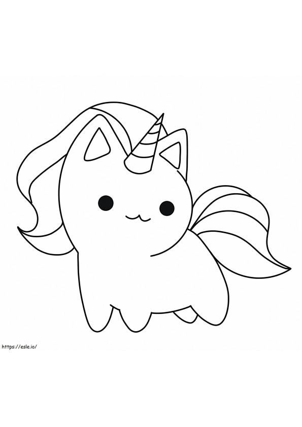 Pisica Unicorn de imprimat gratuit de colorat