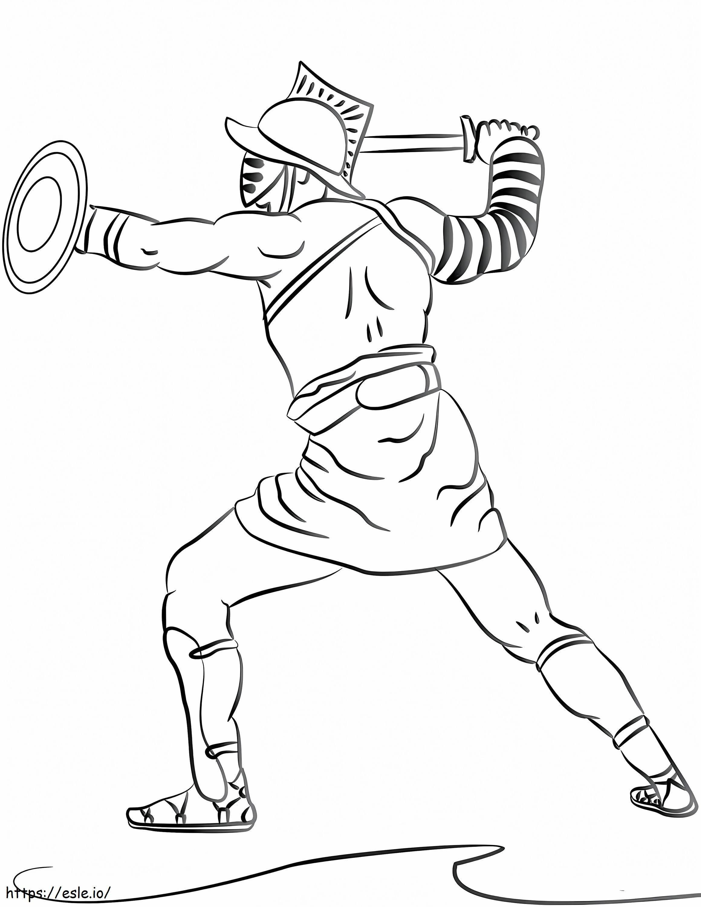 Coloriage Gladiateur romain à imprimer dessin