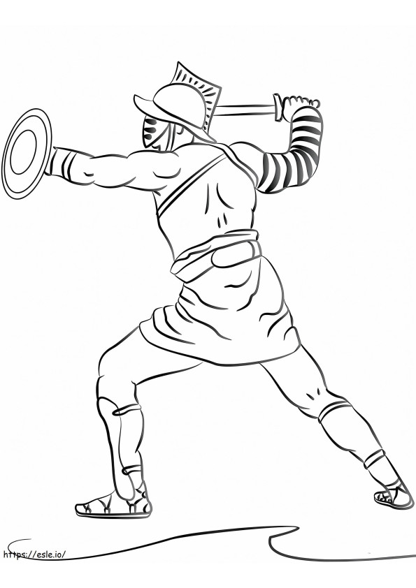 Roman Gladiator coloring page