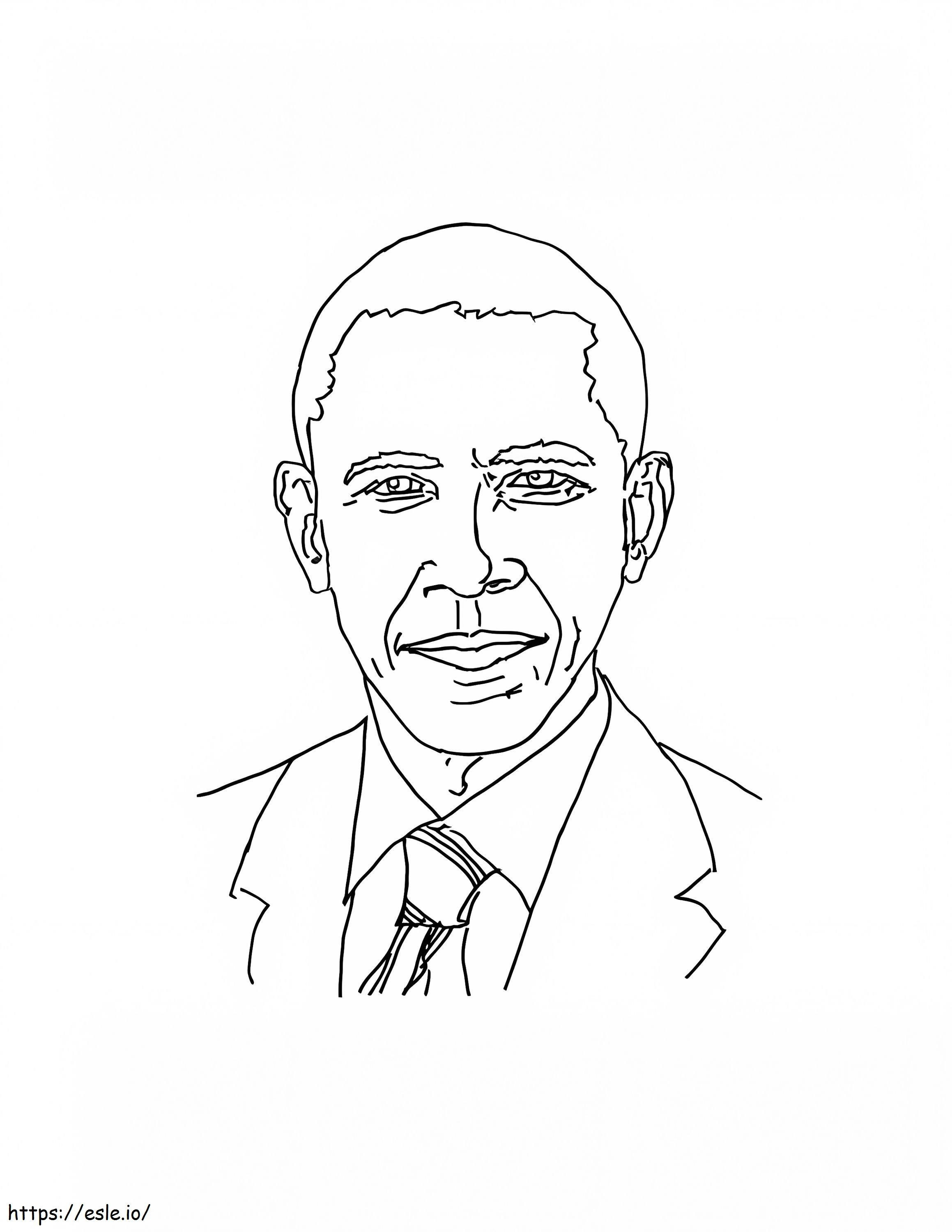 Kijk naar Barack Obama kleurplaat kleurplaat
