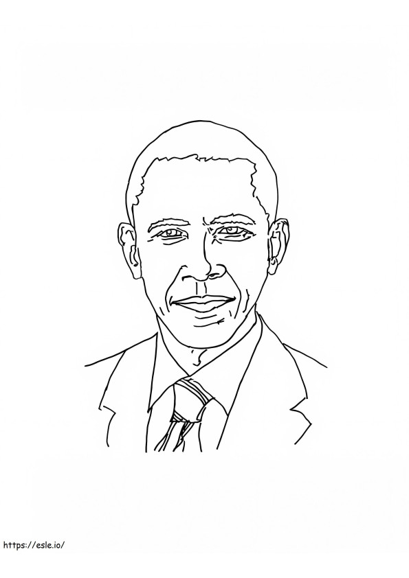 Cara a Barack Obama para colorear