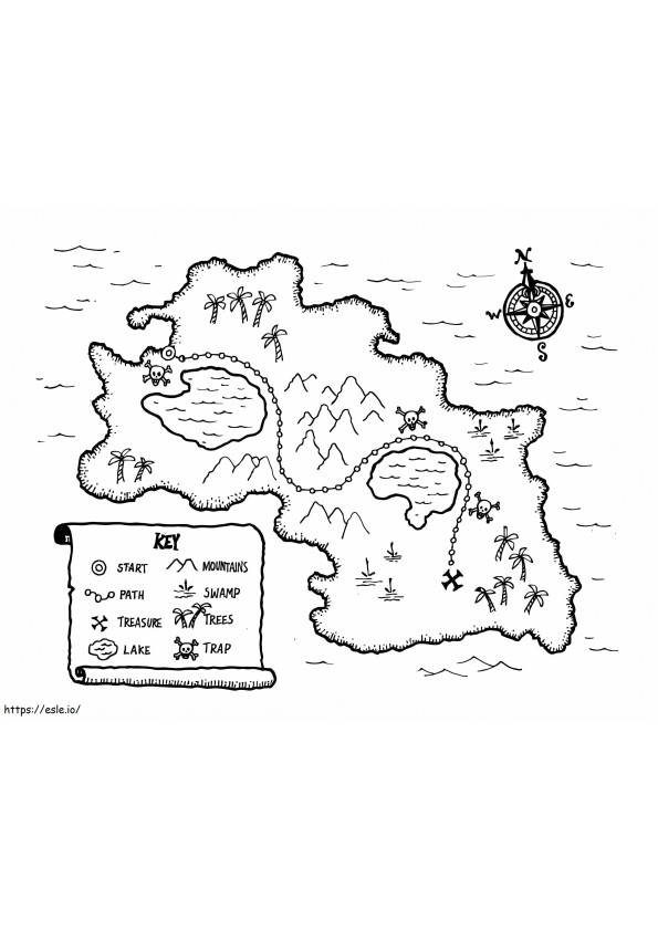 Imprimir mapa del tesoro para colorear