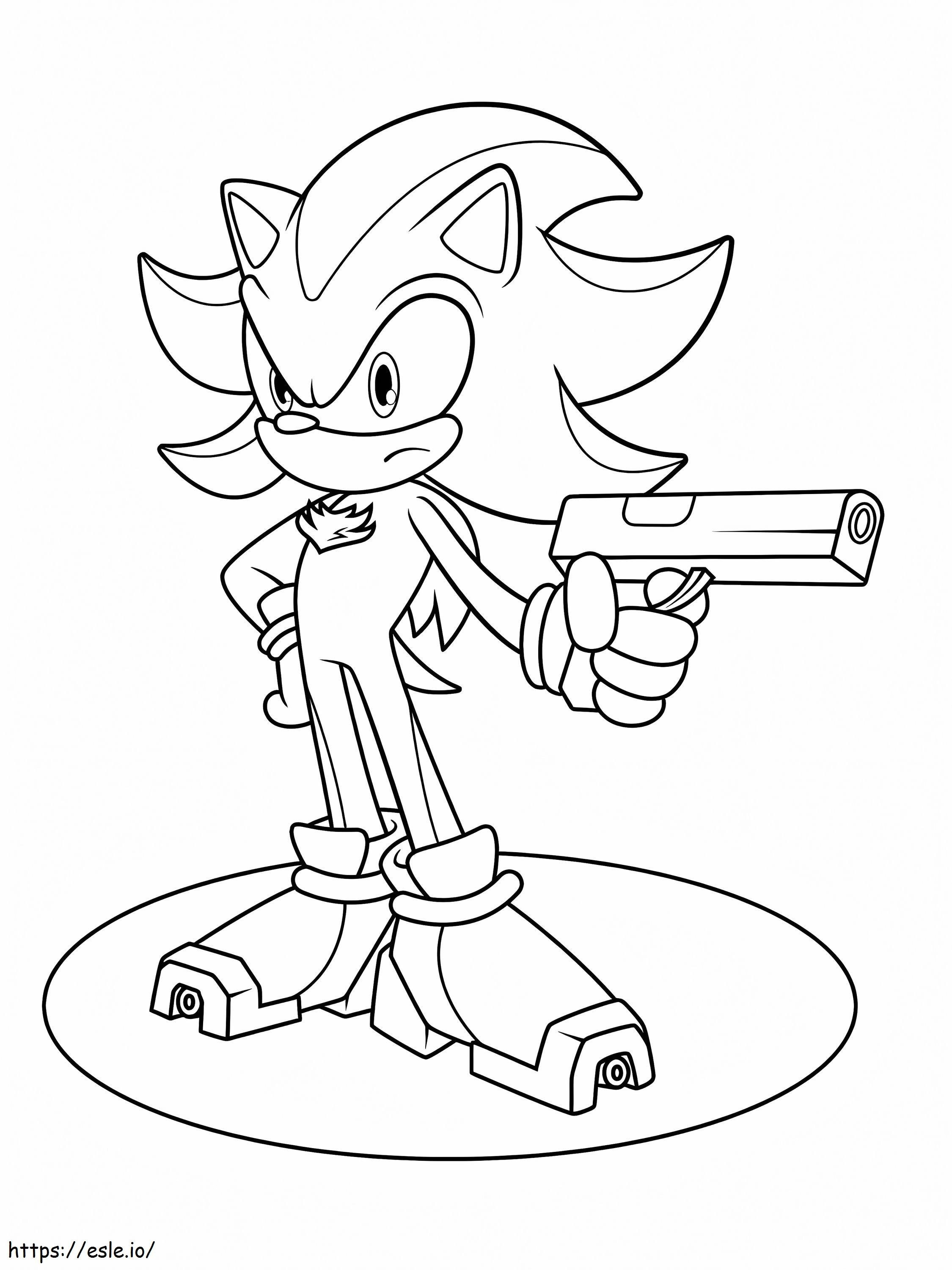 Shadow Holding A Gun coloring page