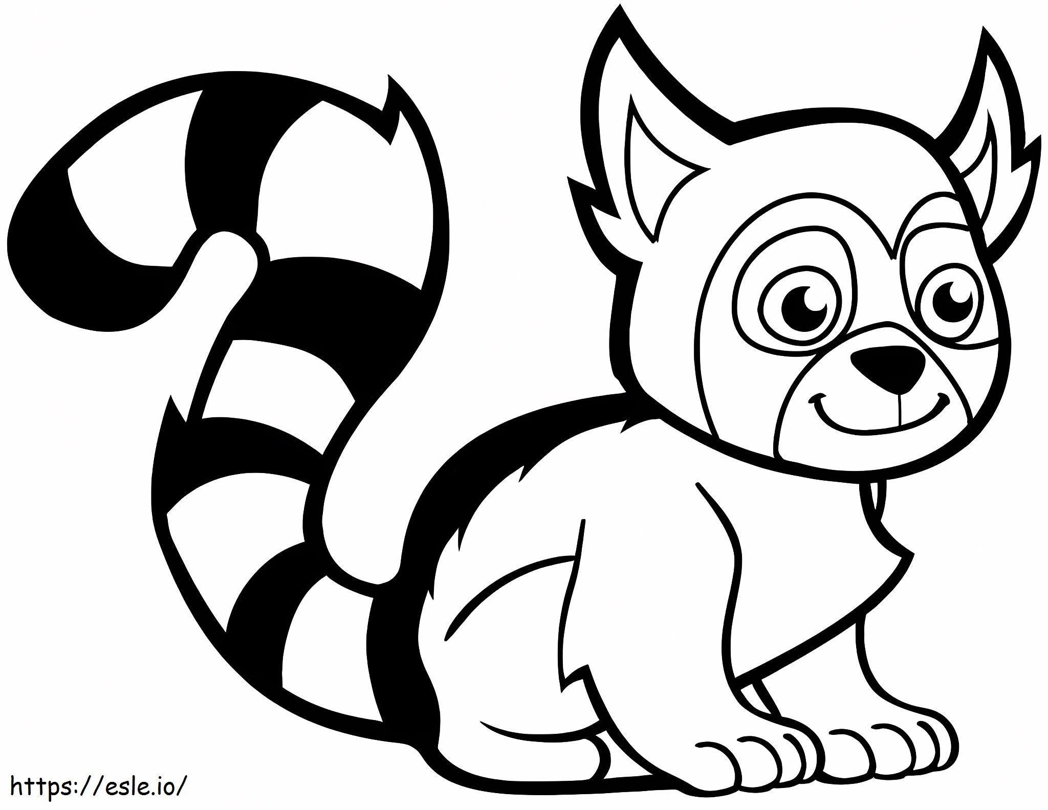 Lemur Smiling coloring page