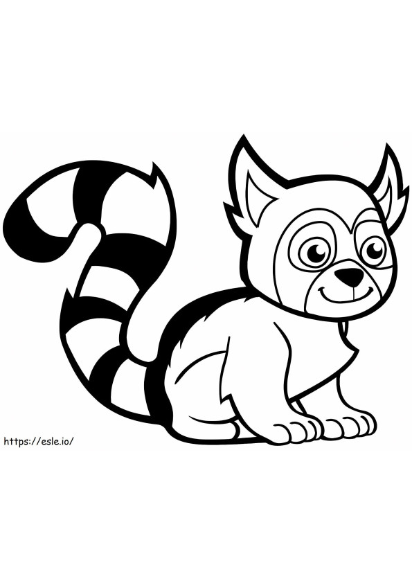 Lemur Smiling coloring page