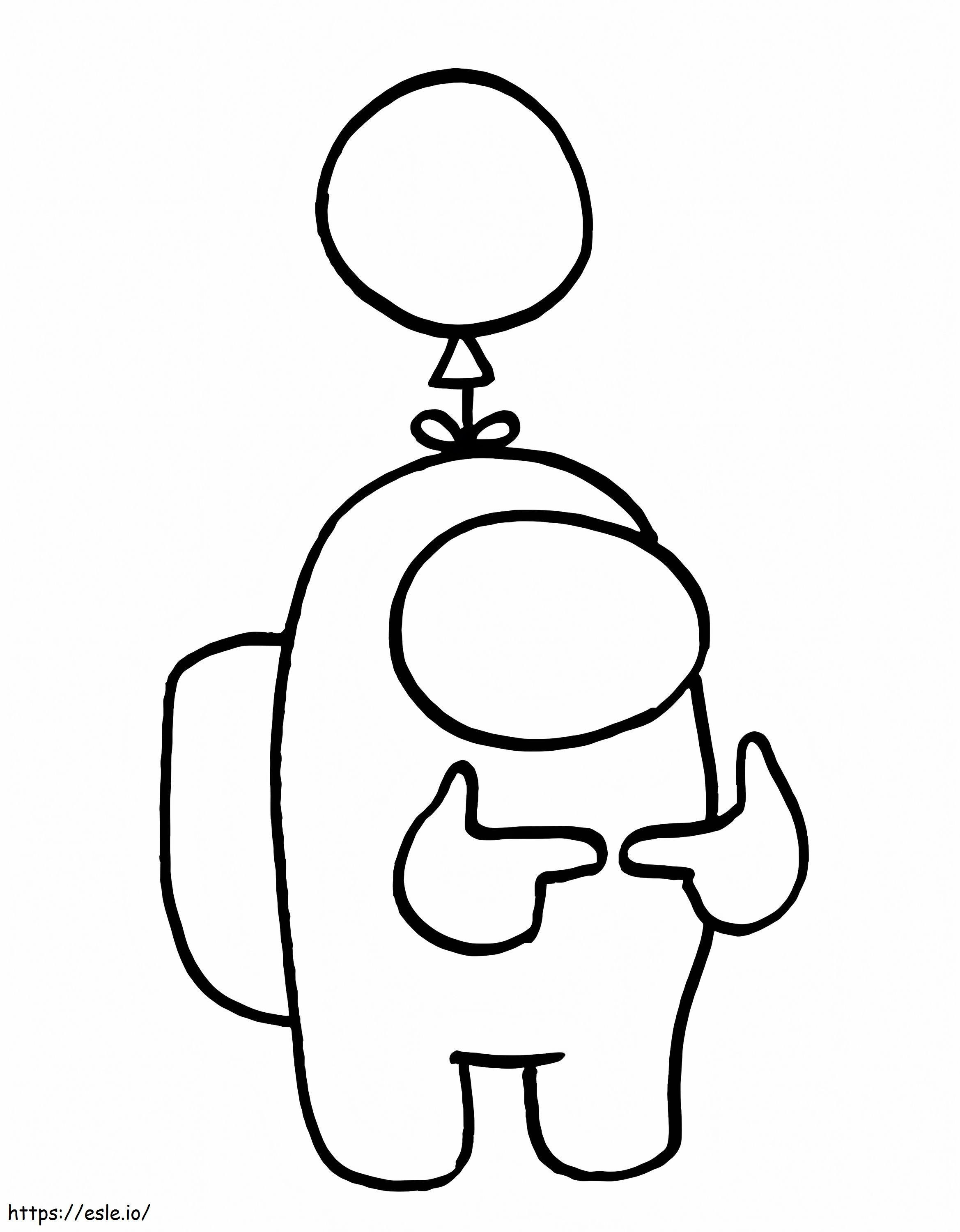 Among Us With Balloon coloring page