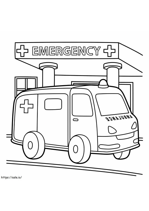 Ambulanza carina da colorare