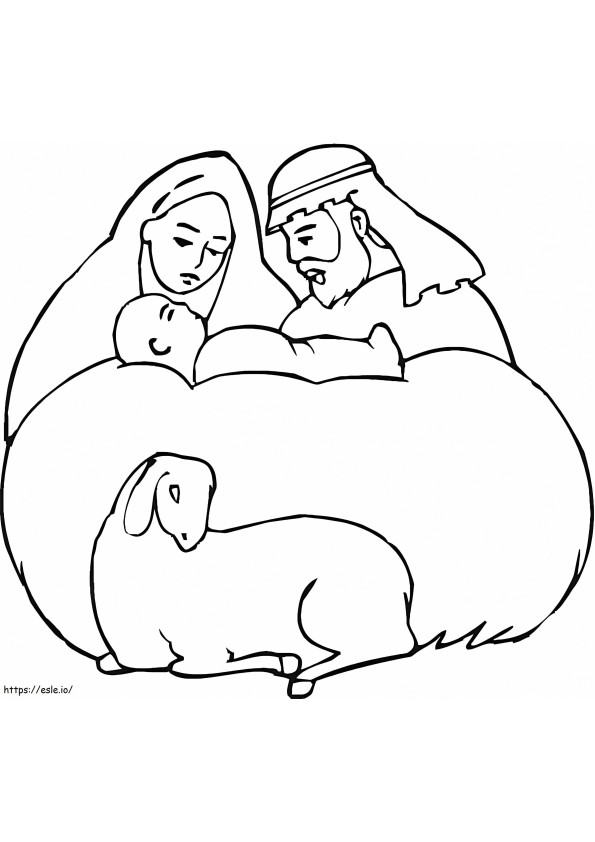 Jeesuksen Syntymä värityskuva