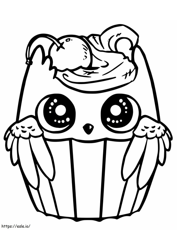 Owl In Cupcake coloring page