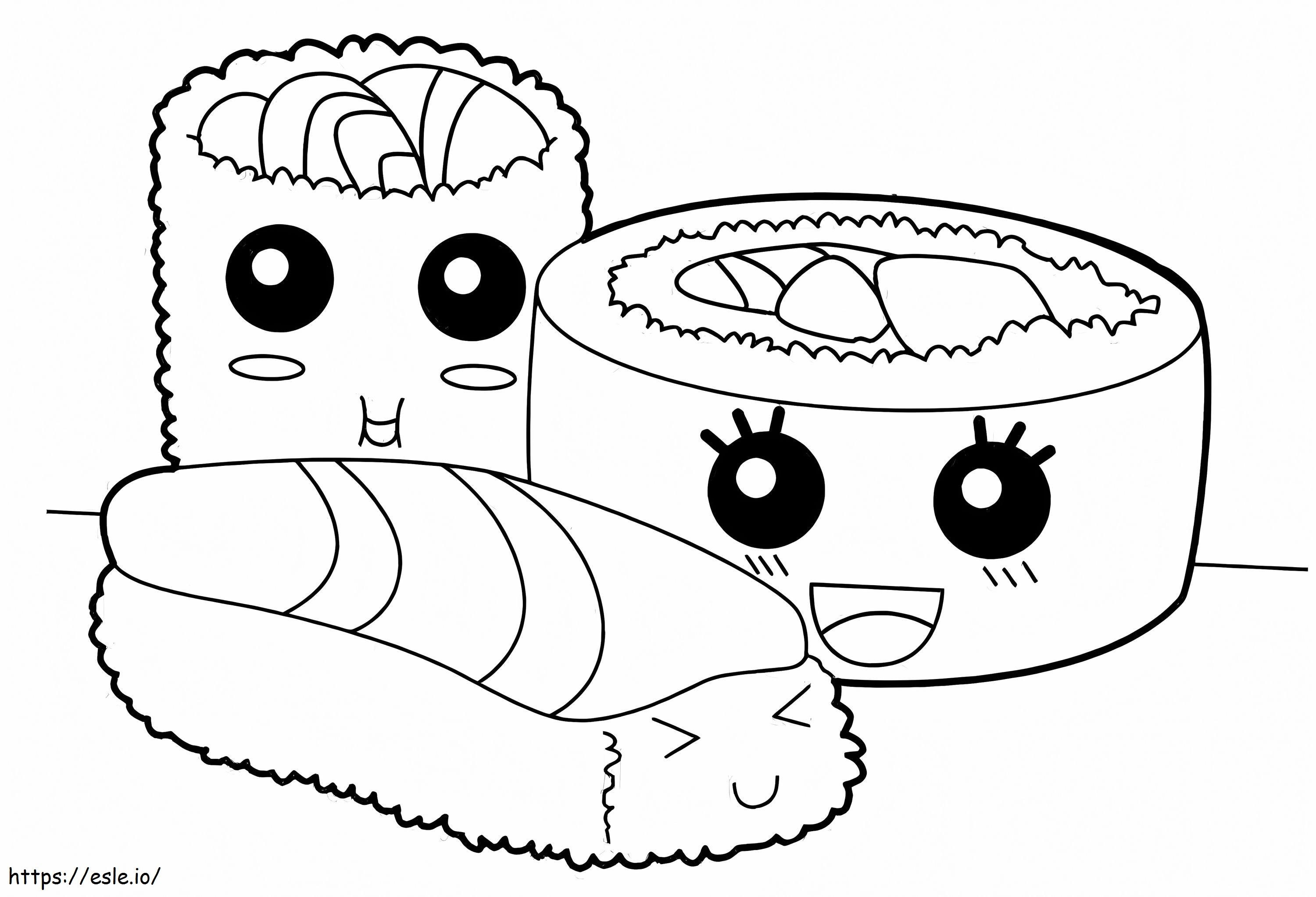 Linda Sushi dibujos para colorear para imprimir gratis