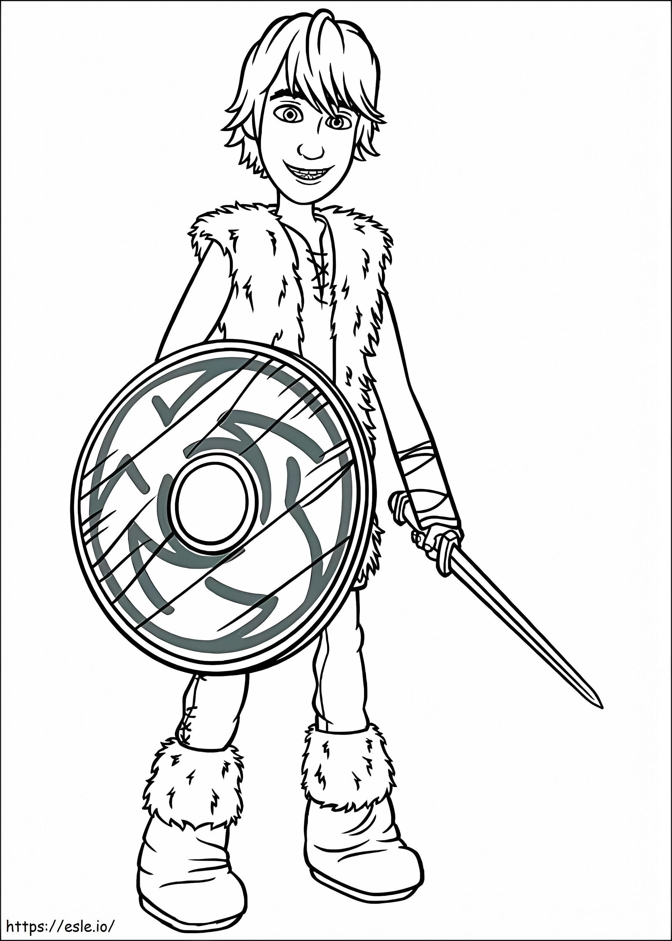 Hiccup The Fighter coloring page