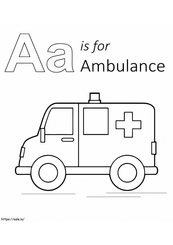 A Is For Ambulance coloring page