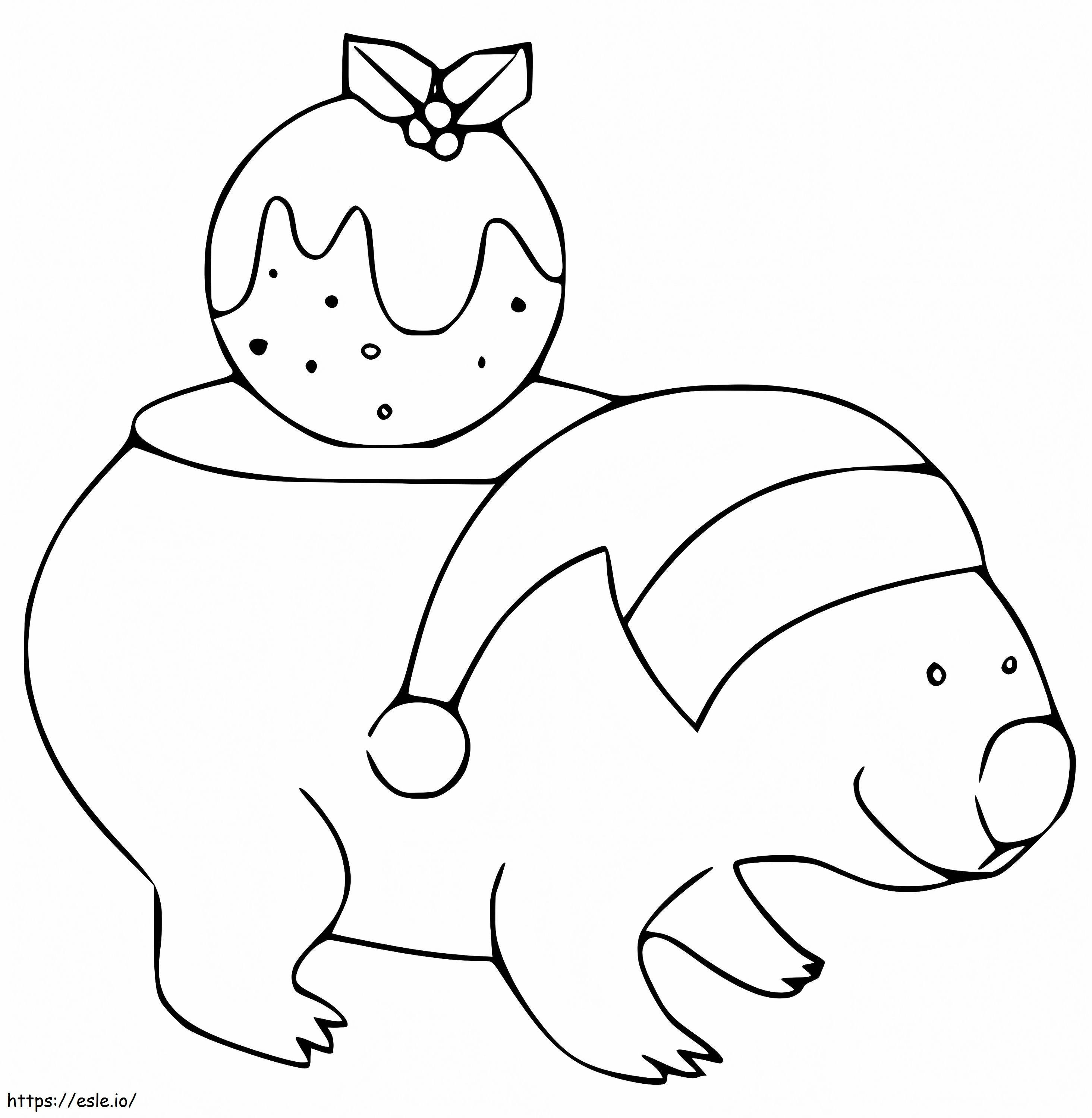 Christmas Wombat coloring page