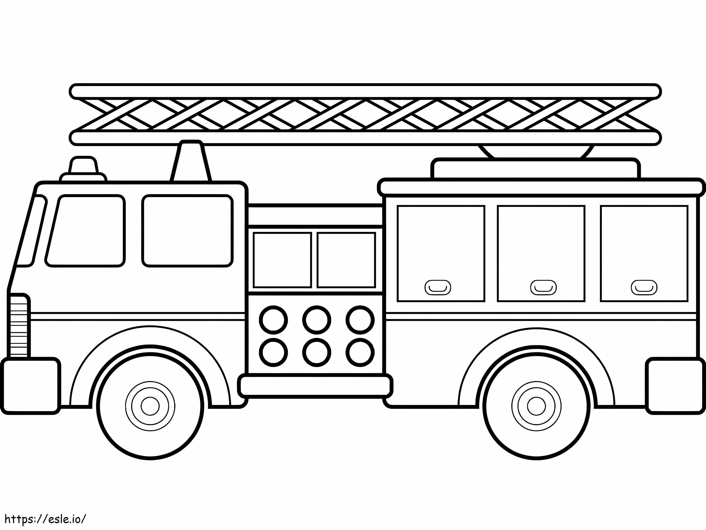 Coloriage Camion de pompiers unique 1 à imprimer dessin
