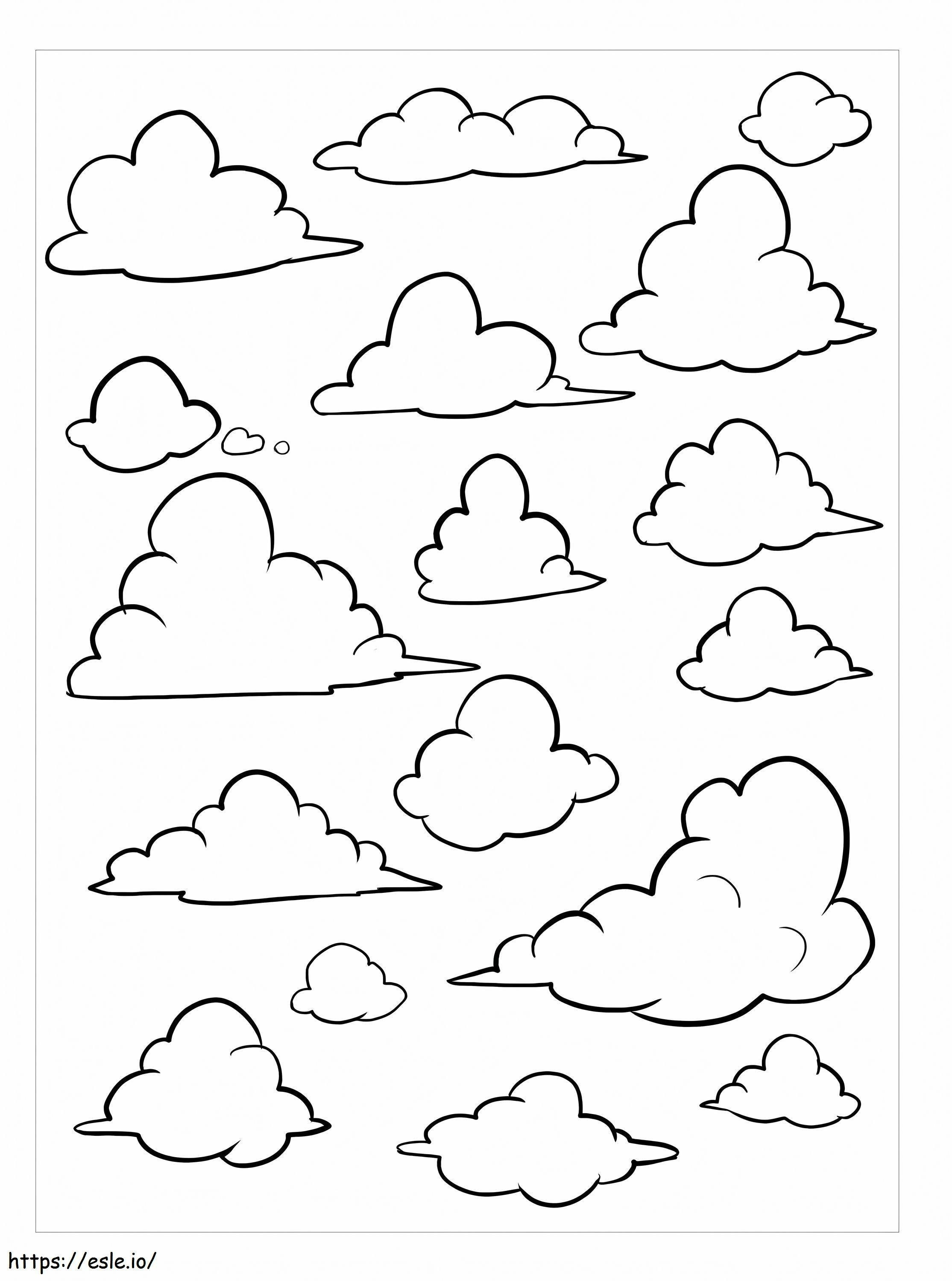 Basistypen wolken kleurplaat kleurplaat