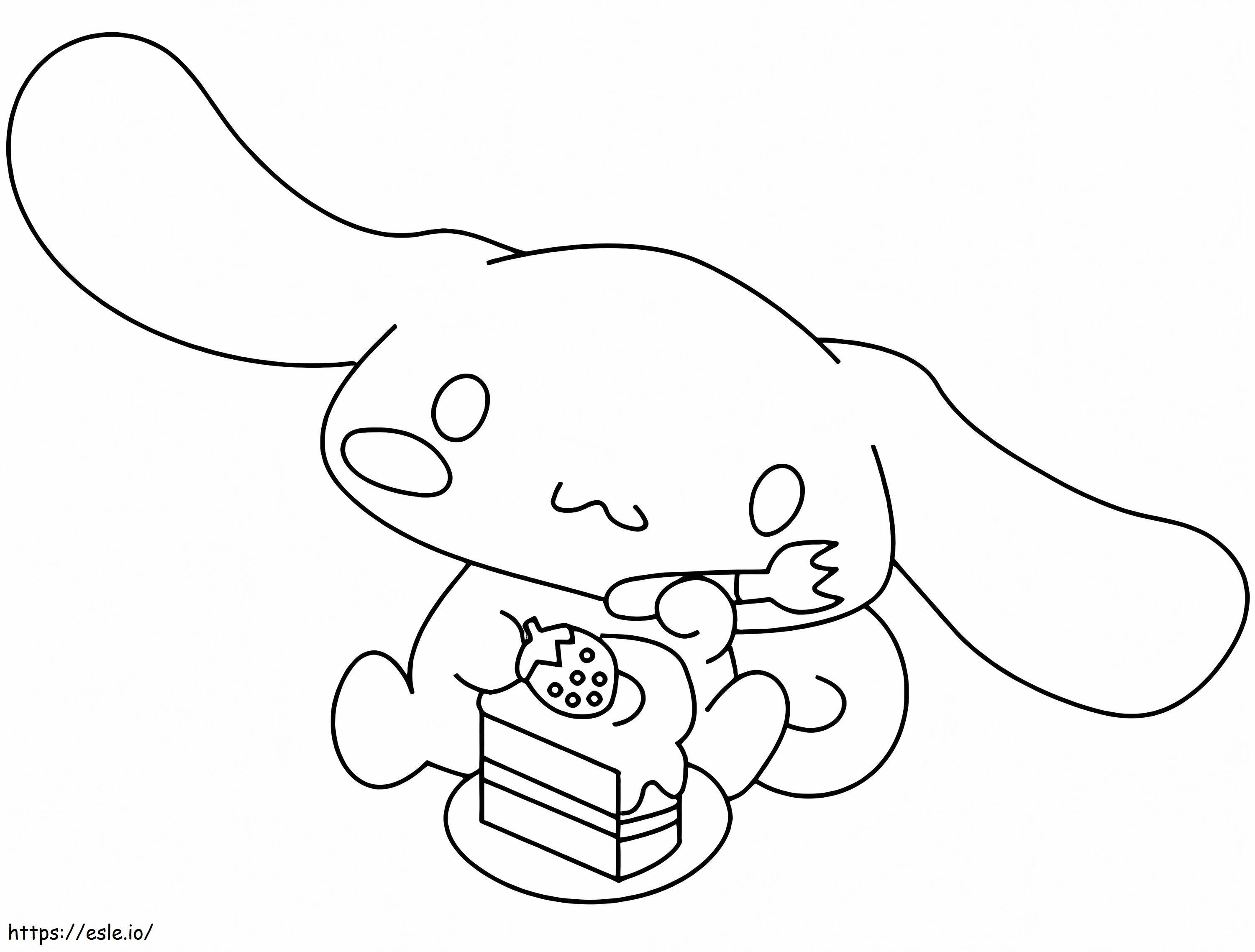 Cinnamoroll With Cake coloring page