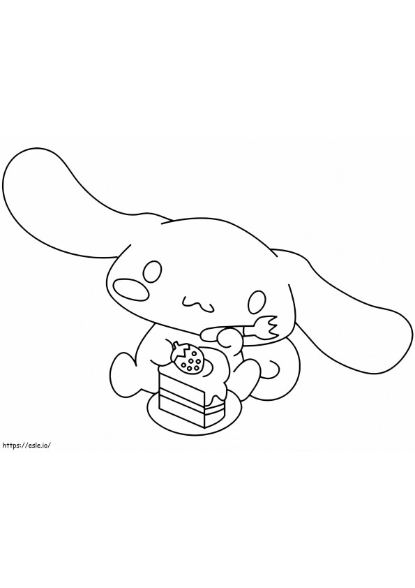Cinnamoroll With Cake coloring page