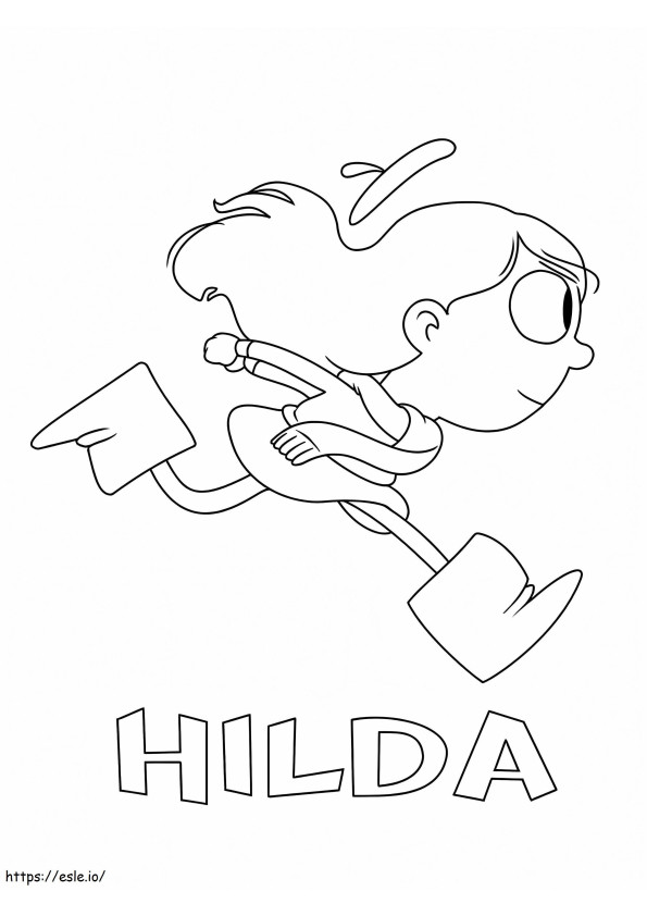 Hilda berlari Gambar Mewarnai