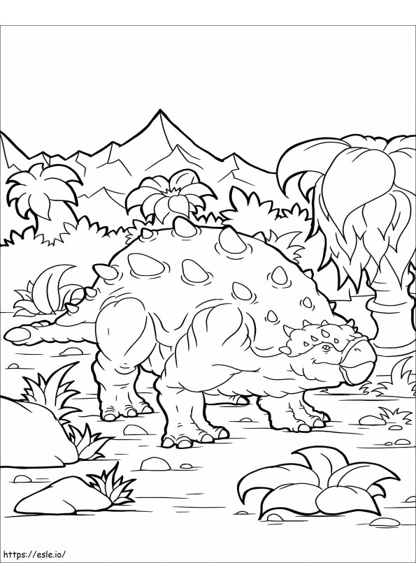 Dinozaur Anchilozaur de colorat