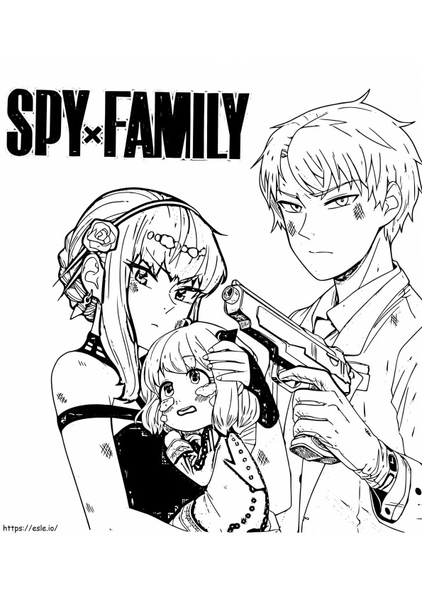 Familia Spy X imprimible para colorear