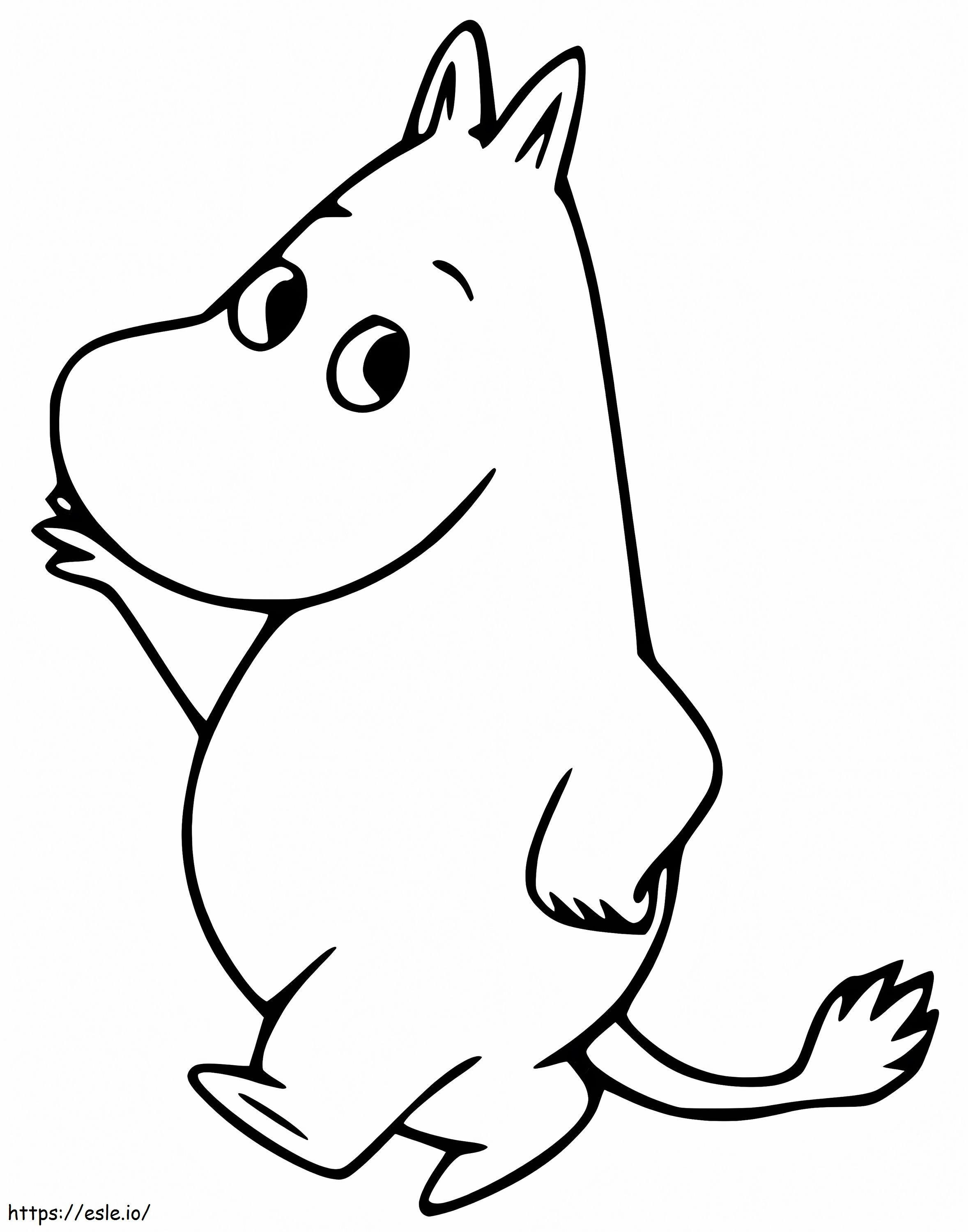 Coloriage Moomintroll mignon à imprimer dessin