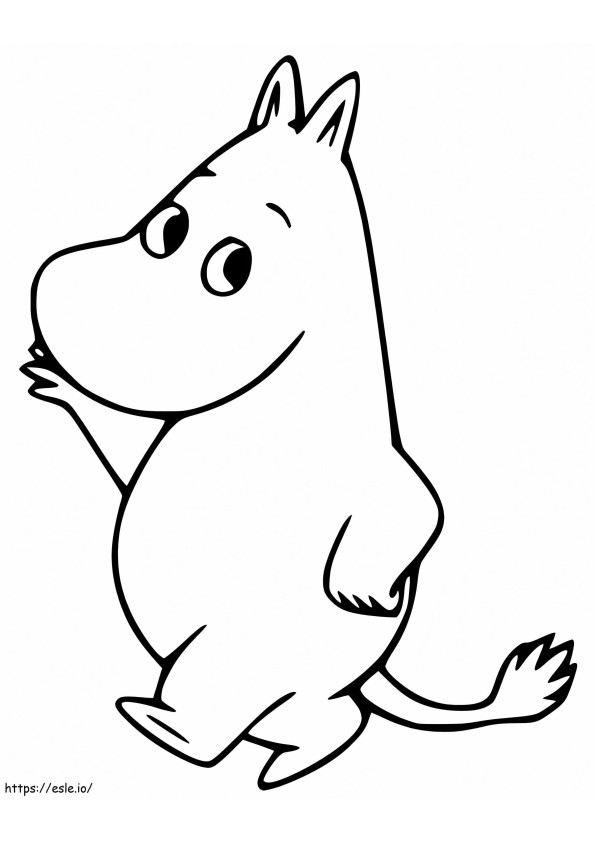 Coloriage Moomintroll mignon à imprimer dessin
