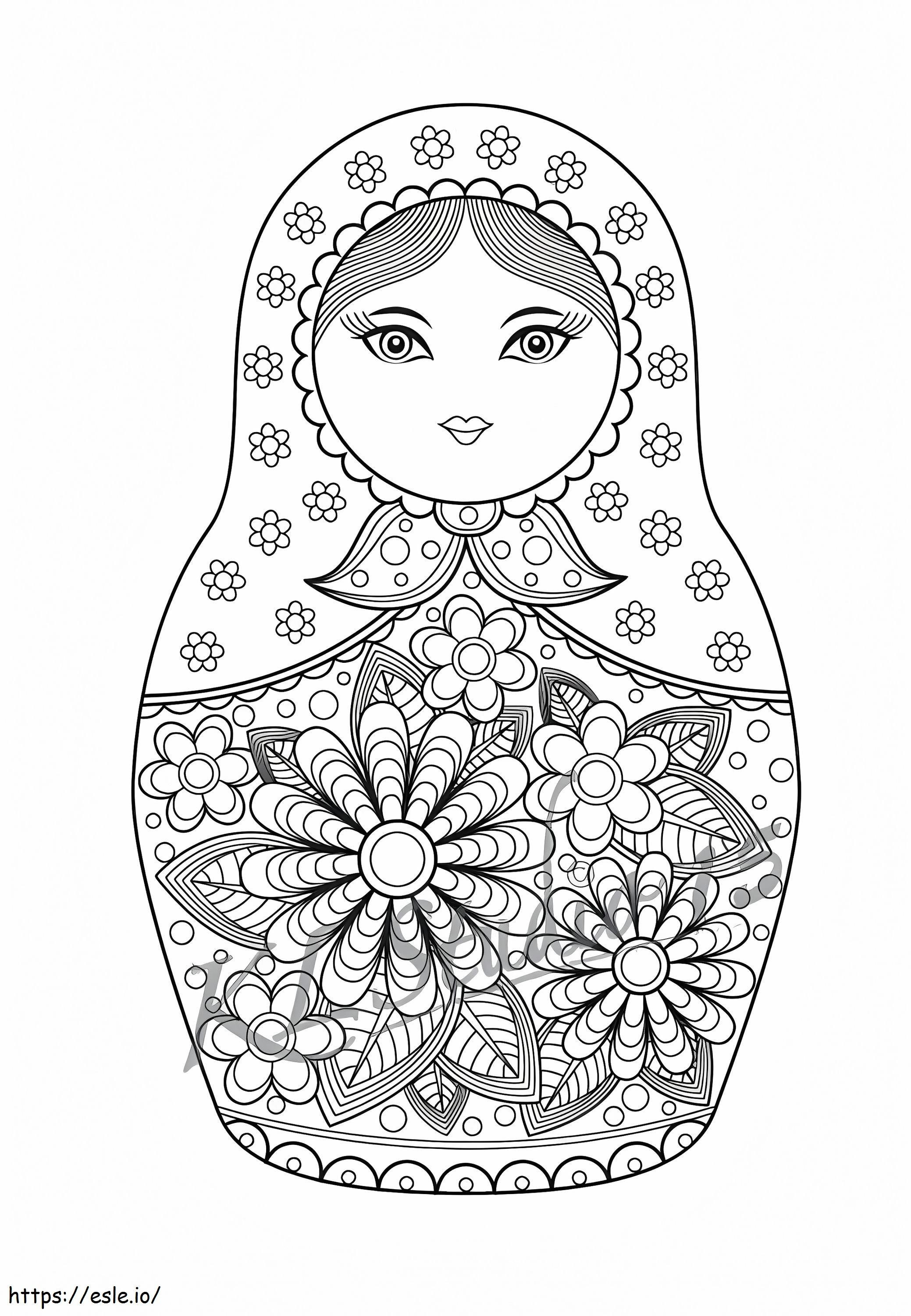 Russian Doll Matryoshka coloring page