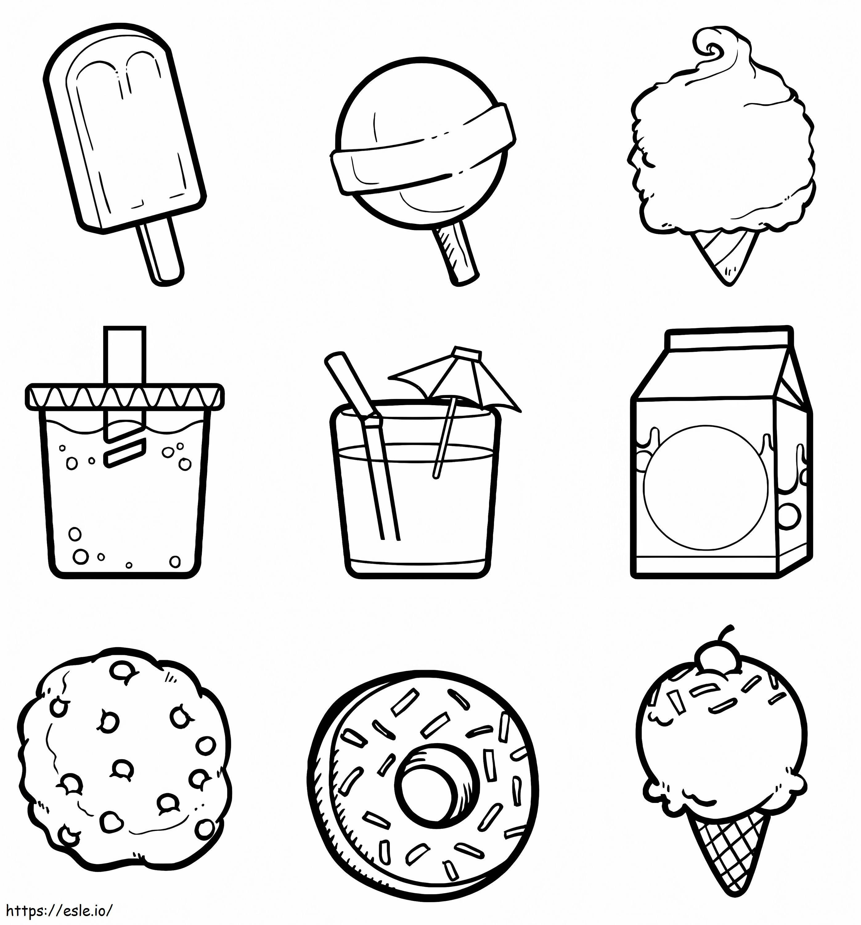 Foods Stickers coloring page