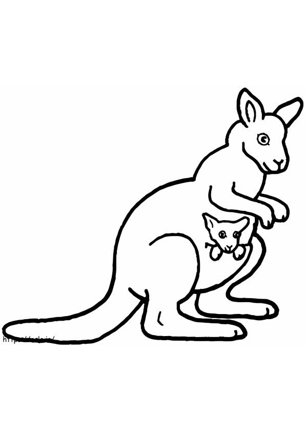 Mutter und Baby-Känguru zum Ausdrucken ausmalbilder